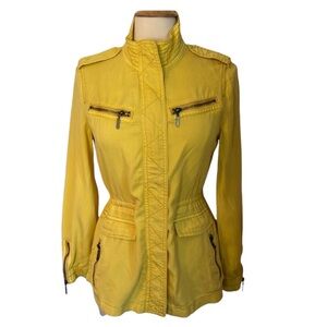 For the Republic Yellow Utility Jacket pockets draw string & gold zipper Size XS
